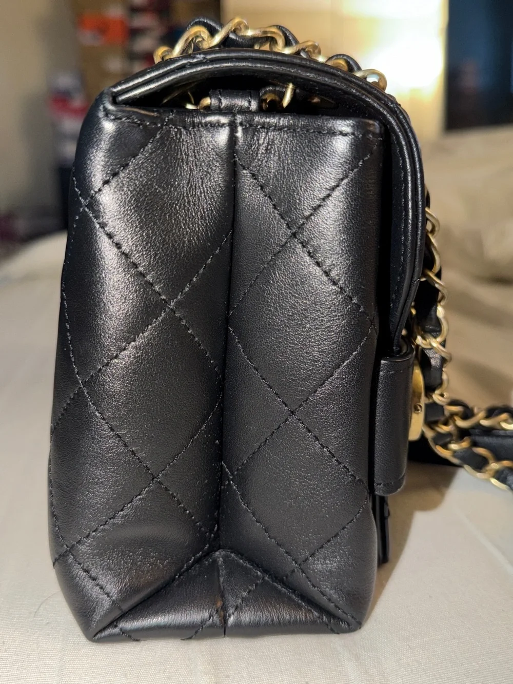 CHANEL black quilted
